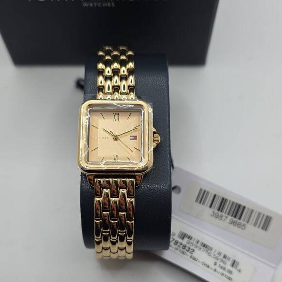 Tommy Hilfiger Women’s Gold-Tone Square Analog Quartz Watch Bracelet w/ Box main image 5